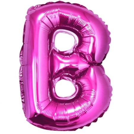 Balon foliowy różowy "Litera B", 14"- 35 cm /1szt