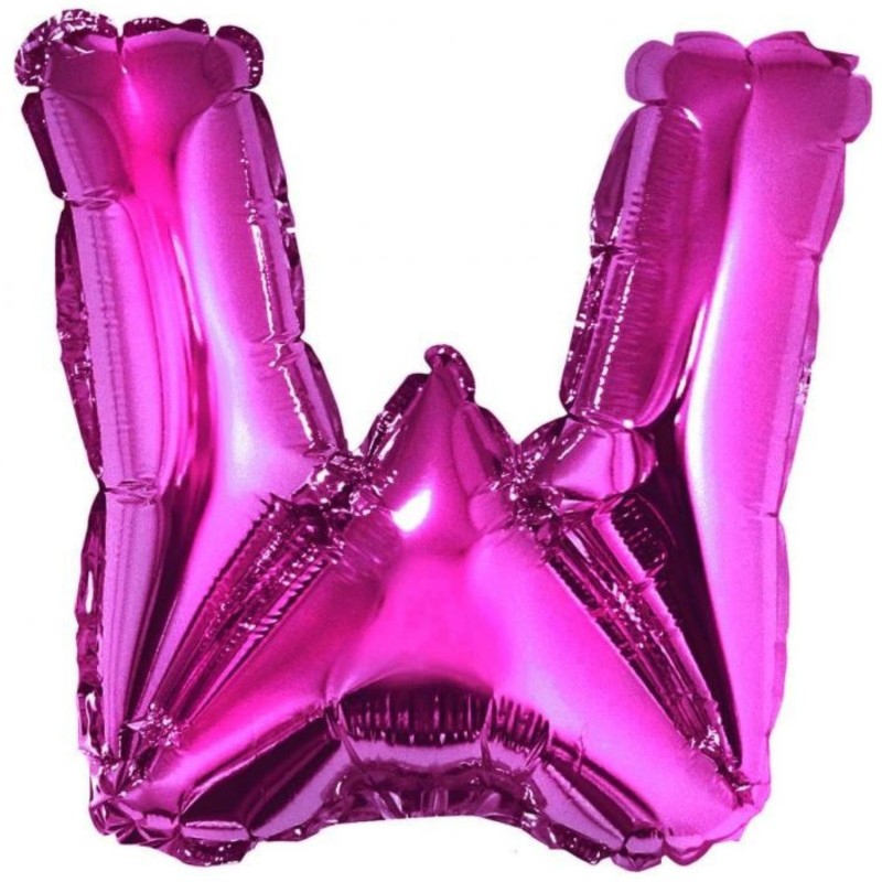 Balon foliowy różowy "Litera W", 14"- 35 cm /1szt