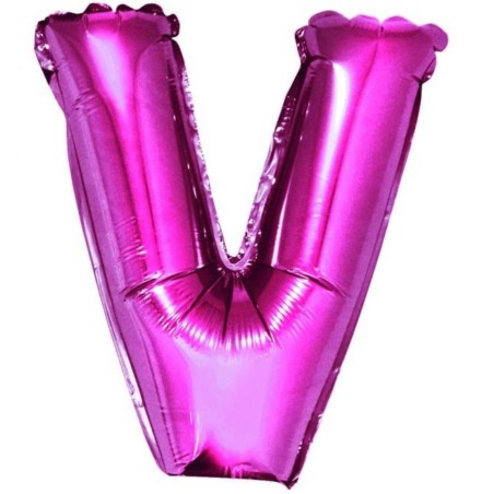 Balon foliowy różowy "Litera V", 14"- 35 cm /1szt