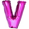 Balon foliowy różowy "Litera V", 14"- 35 cm /1szt