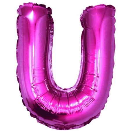 Balon foliowy różowy "Litera U", 14"- 35 cm /1szt