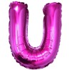 Balon foliowy różowy "Litera U", 14"- 35 cm /1szt