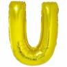 Balon foliowy złoty "Litera U", 35"- 89 cm /1szt