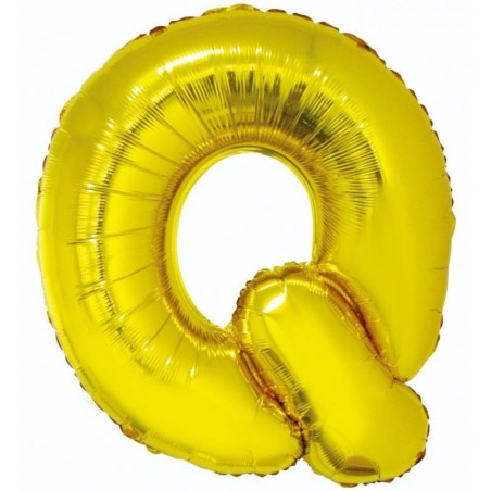Balon foliowy złoty "Litera Q", 35"- 89 cm /1szt