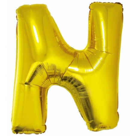 Balon foliowy złoty "Litera N", 35"- 89 cm /1szt