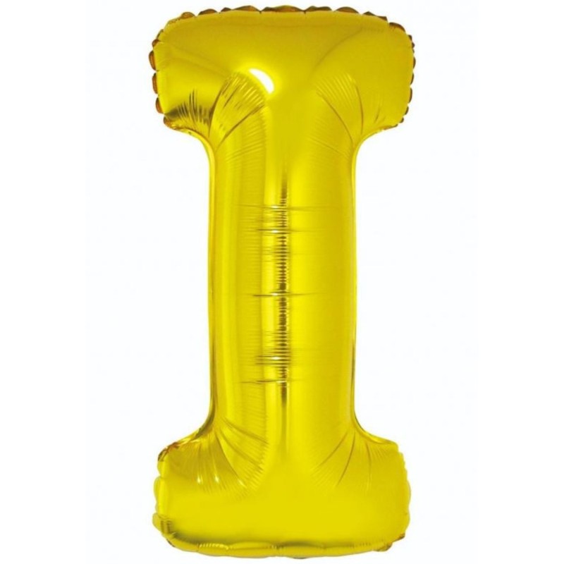 Balon foliowy złoty "Litera I", 35"- 89 cm /1szt