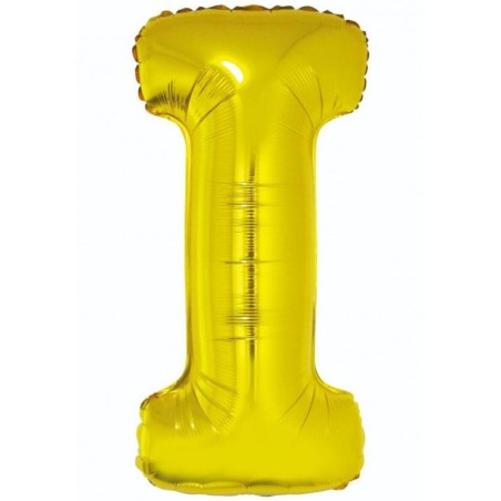 Balon foliowy złoty "Litera I", 35"- 89 cm /1szt