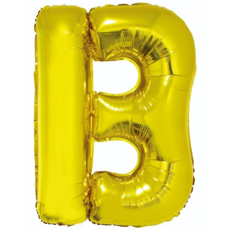 Balon foliowy złoty "Litera B", 35"- 89 cm /1szt