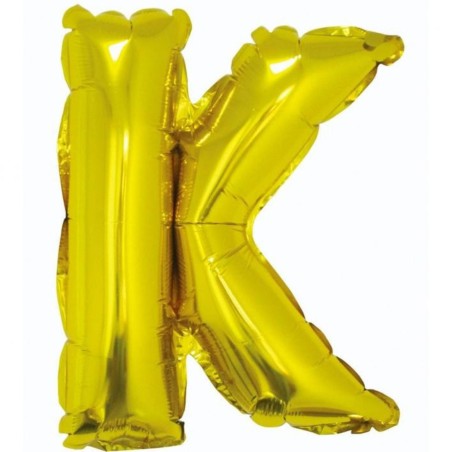 Balon foliowy złoty "Litera K", 14"- 35 cm /1szt