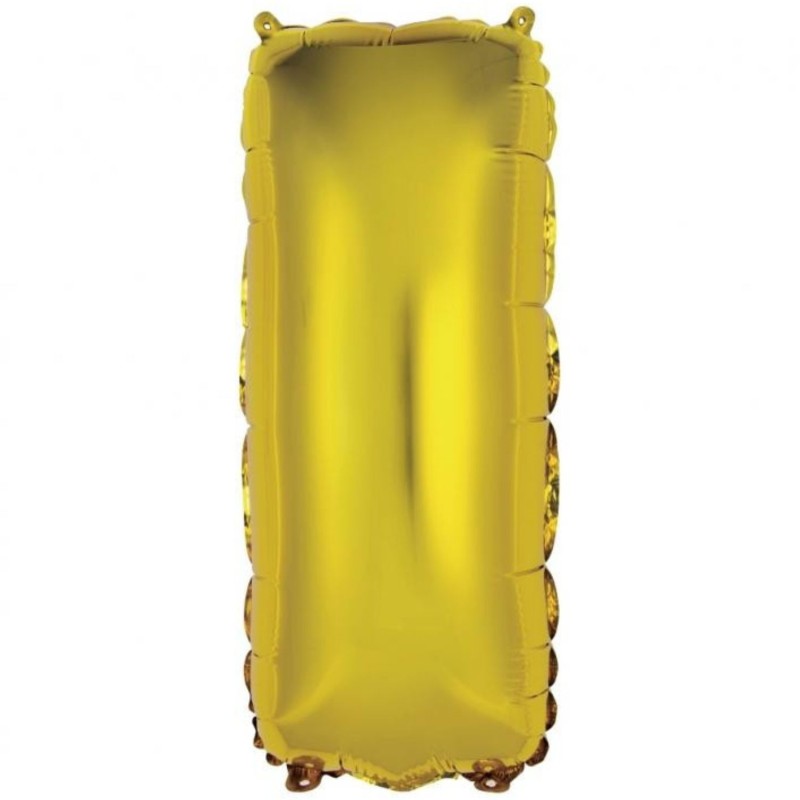 Balon foliowy złoty "Litera I", 14"- 35 cm /1szt