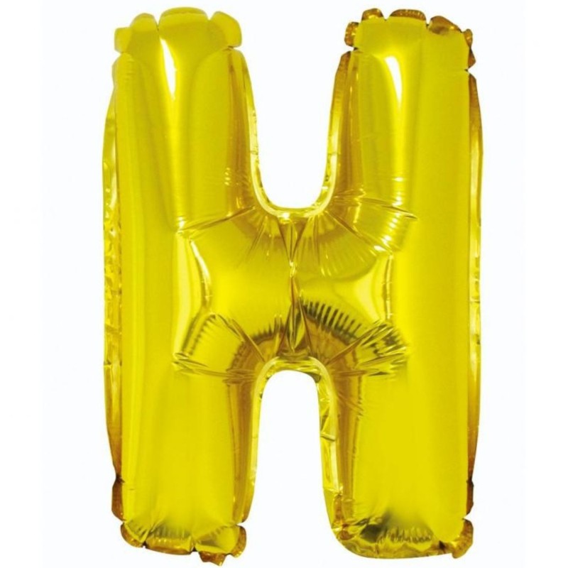 Balon foliowy złoty "Litera H", 14"- 35 cm /1szt