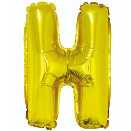 Balon foliowy złoty "Litera H", 14"- 35 cm /1szt