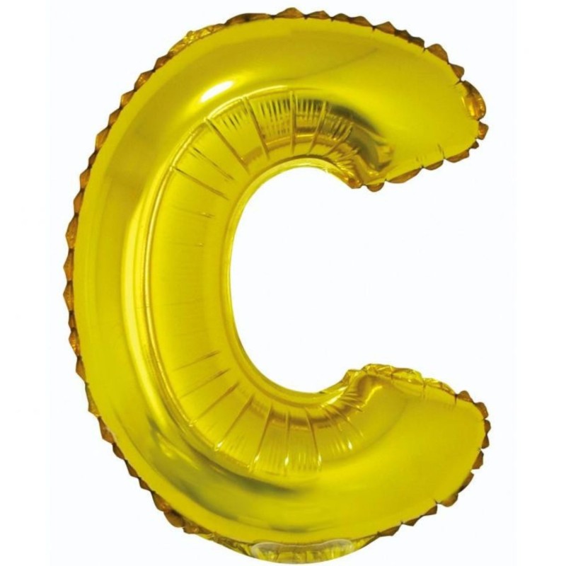 Balon foliowy złoty "Litera C", 14"- 35 cm /1szt
