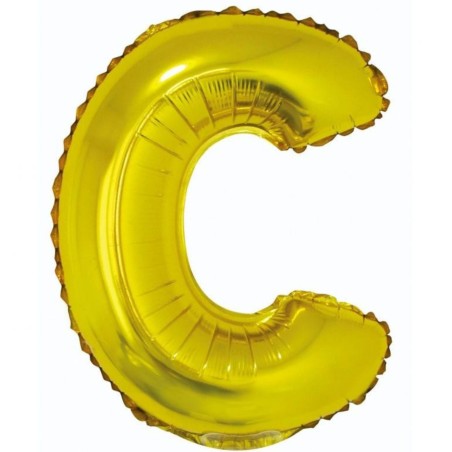 Balon foliowy złoty "Litera C", 14"- 35 cm /1szt
