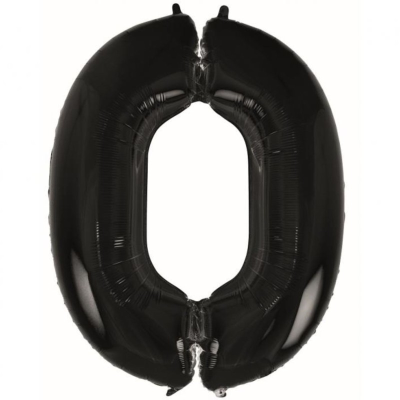 Balon foliowy czarna "cyfra 0", 36"- 92 cm /1szt