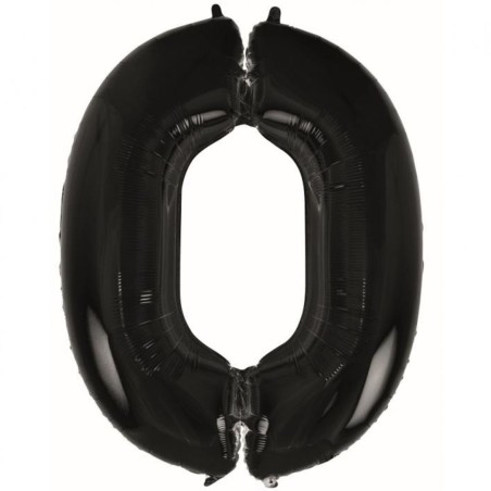 Balon foliowy czarna "cyfra 0", 36"- 92 cm /1szt