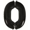 Balon foliowy czarna "cyfra 0", 36"- 92 cm /1szt