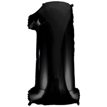Balon foliowy czarna "cyfra 1", 36"- 92 cm /1szt