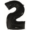 Balon foliowy czarna "cyfra 2", 36"- 92 cm /1szt