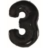 Balon foliowy czarna "cyfra 3", 36"- 92 cm /1szt