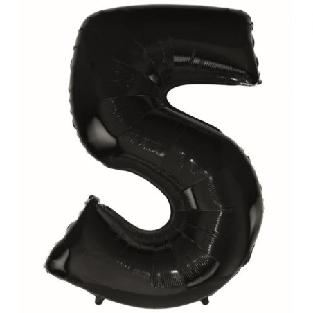 Balon foliowy czarna "cyfra 5", 36"- 92 cm /1szt