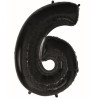 Balon foliowy czarna "cyfra 6", 36"- 92 cm /1szt