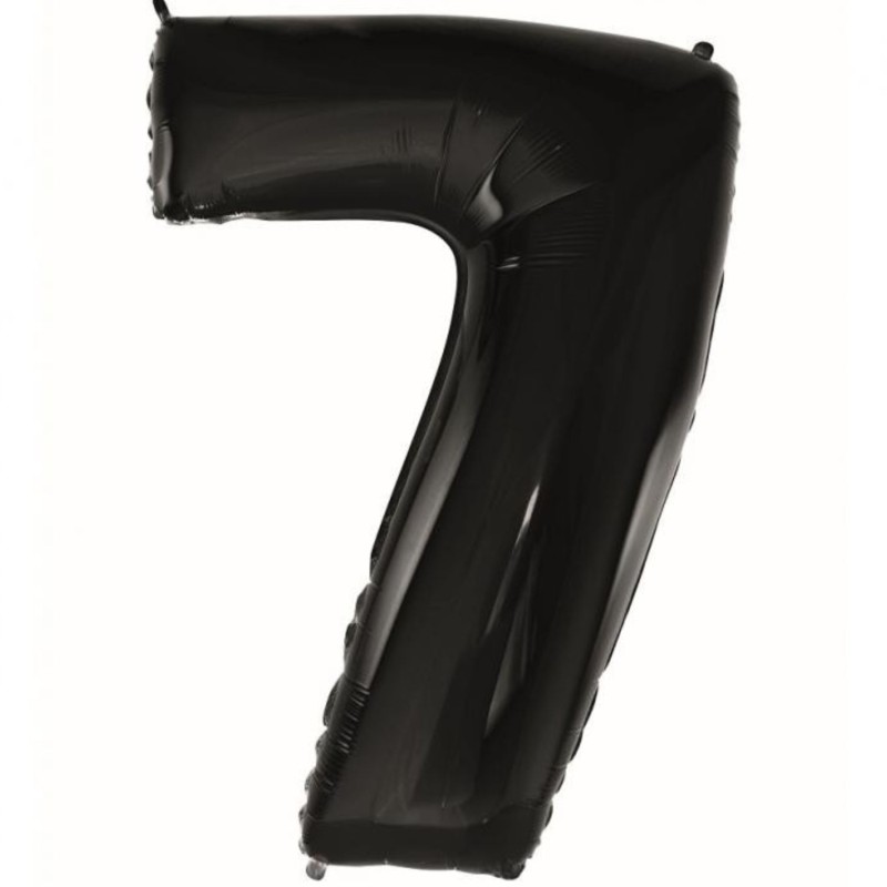 Balon foliowy czarna "cyfra 7", 36"- 92 cm /1szt