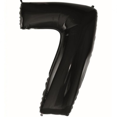 Balon foliowy czarna "cyfra 7", 36"- 92 cm /1szt