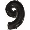 Balon foliowy czarna "cyfra 9", 36"- 92 cm /1szt
