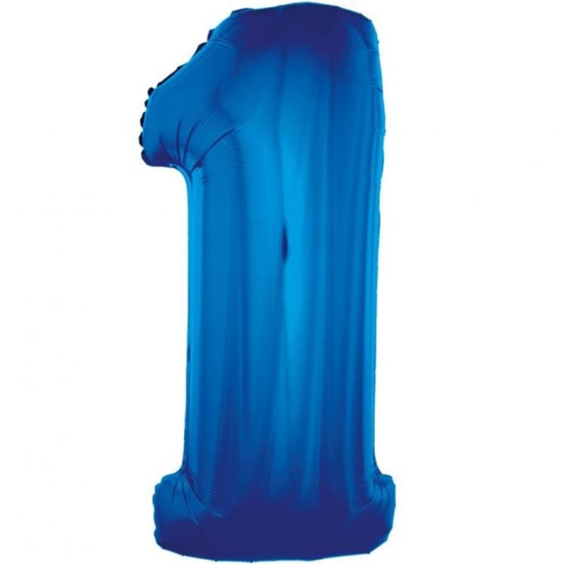 Balon foliowy niebieska "cyfra 1", 36"- 92 cm /1szt