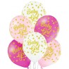 Lateksowe kolorowe Balony D11 Baby Girl 6 szt. 12" - 30 cm.