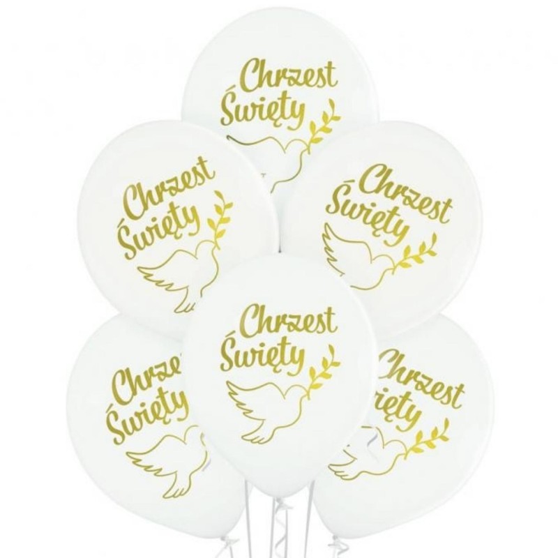 Lateksowe Balony D11 Chrzest Święty 12" - 30 cm. 6 szt.