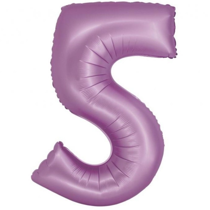 Balon foliowy fioletowa "cyfra 5", 30"- 76 cm /1szt