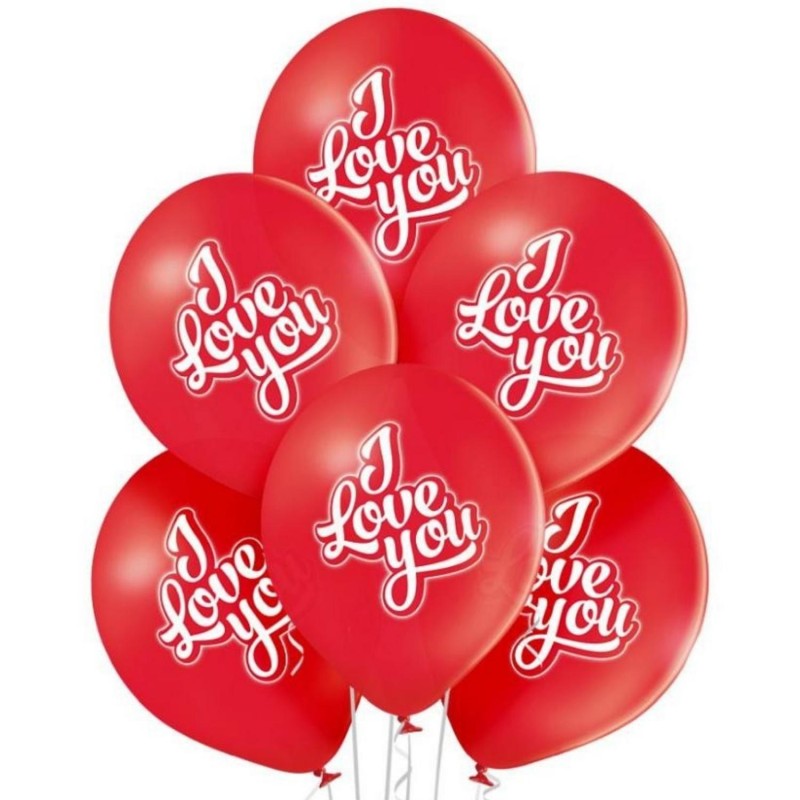 Lateksowe Balony D11 I Love You - Kocham Cię 12" - 30 cm. 6 szt.