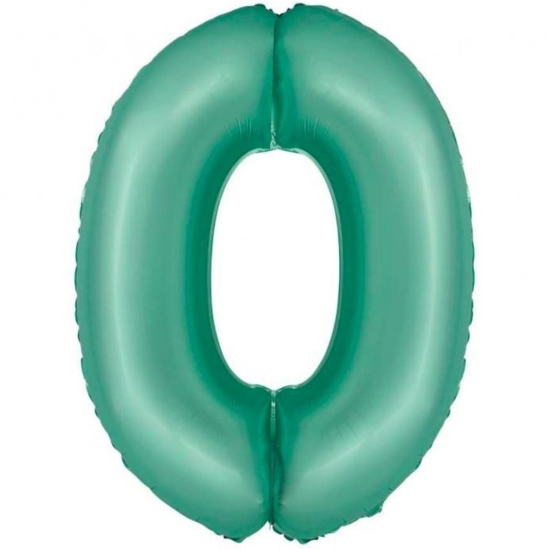 Balon foliowy zielona "cyfra 0", 30"- 76 cm /1szt