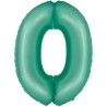 Balon foliowy zielona "cyfra 0", 30"- 76 cm /1szt