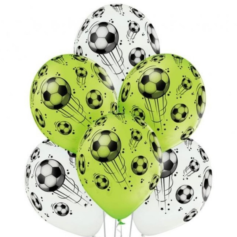 Lateksowe Balony D11 Football - piłka nożna 12" - 30 cm. 6 szt.