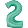 Balon foliowy zielona "cyfra 2", 30"- 76 cm /1szt