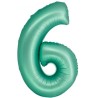 Balon foliowy zielona "cyfra 6", 30"- 76 cm /1szt