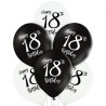Lateksowe Balony D11 Urodziny 18-stka 12" - 30 cm. 6 szt.