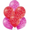 Lateksowe kolorowe Balony D11 Hearts - Serduszka 12"  - 30 cm. 6 szt.