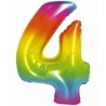 Balon foliowy tęczowa "cyfra 4", 30"- 76 cm /1szt