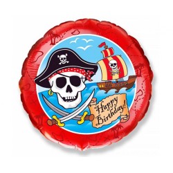 Foliowe Balony kolorowe z napisem "Happy Birthday". 18"- 46 cm / 1 szt.