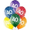 Lateksowe Balony D11 40-ste urodziny, 12" - 30 cm., 6 szt.