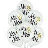Lateksowe Balony D11 Mr & Mrs 12" - 30 cm., 6 szt.