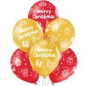 Lateksowe Balony D11 Merry Christmas - Wesołych Świąt 12" - 30 cm., 6 szt.