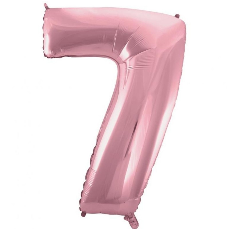 Balon foliowy różowa "cyfra 7", 36"- 92 cm /1szt