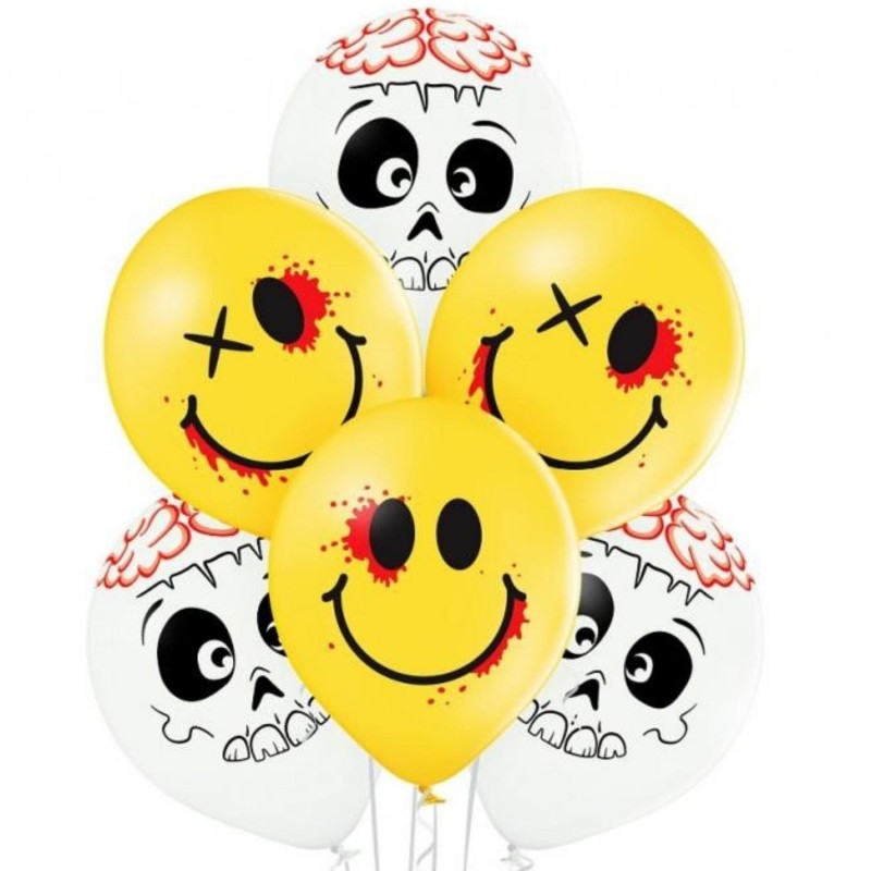 Lateksowe Balony D11 na Halloween 2C2S, 1C3S 6 szt.