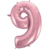 Balon foliowy różowa "cyfra 9", 36"- 92 cm /1szt