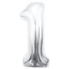 Balon foliowy srebrna "cyfra 1", 33,5"- 85 cm /1szt